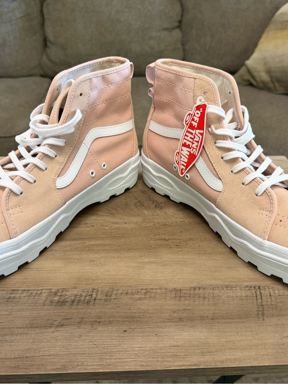 Vans Sentry High-Top Sneakers in Pale Pink/ Dusty Rose and White